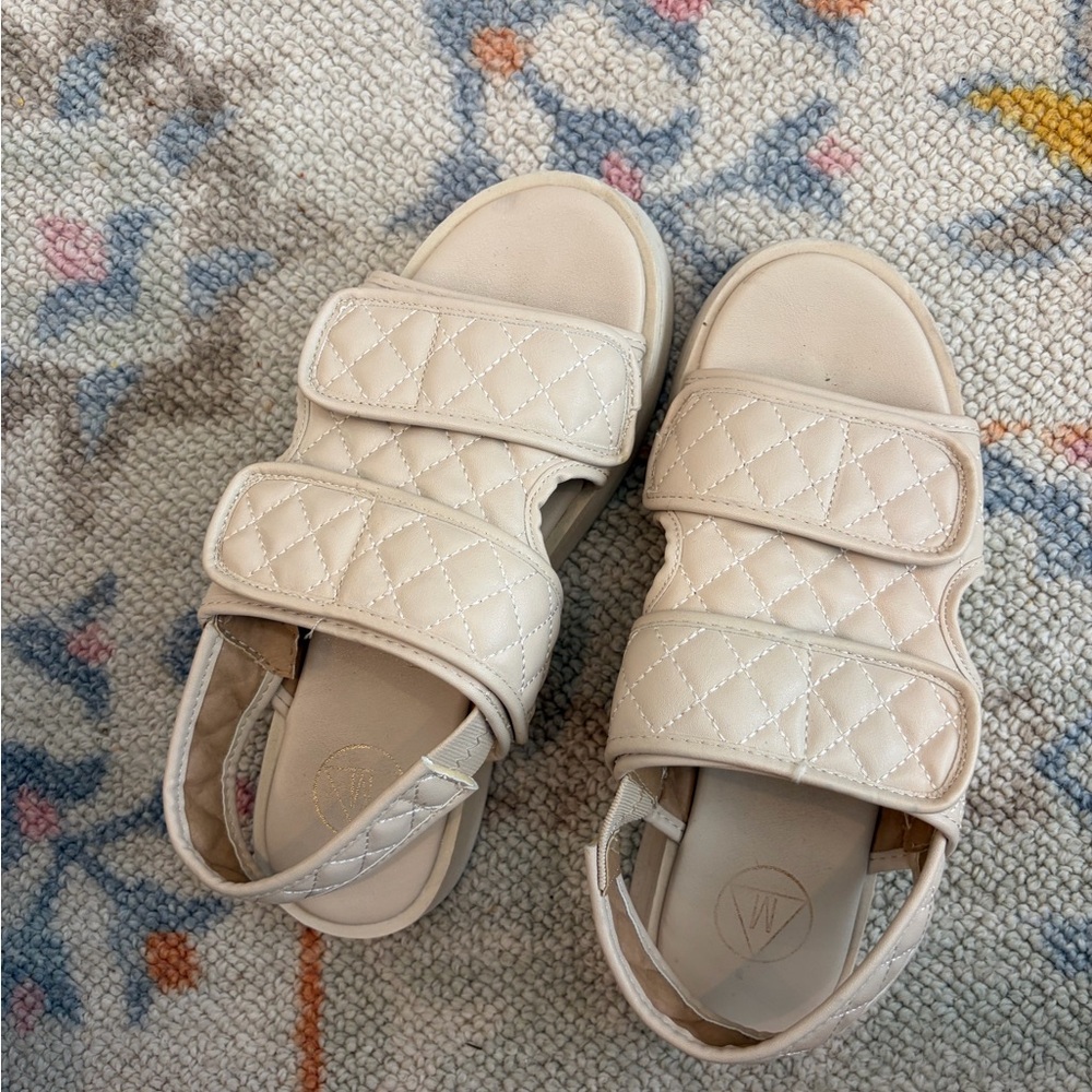 Missguided Quilted Cream Sandals